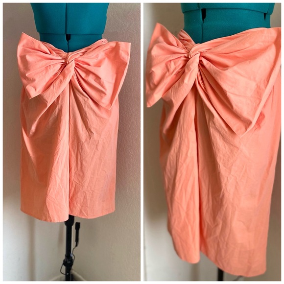 MSGM NEON ORANGE BIG BOW MINISKIRT 42 - Picture 1 of 5